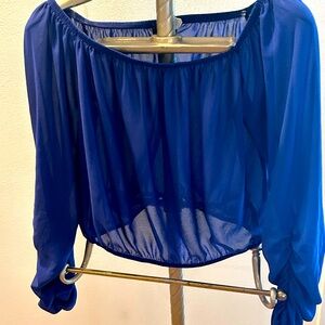 PURPLE ROYAL SHEER CROP TOP